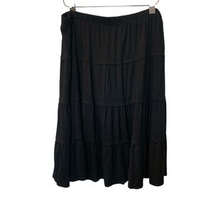 STYLE & CO Women’s Black Tiered Midi Skirt Large NWT